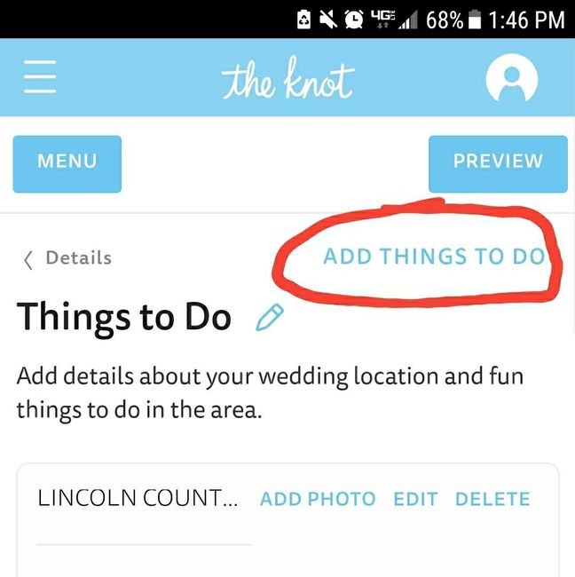 The knot wedding website question