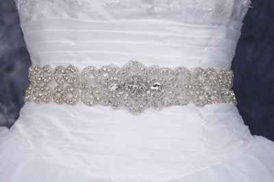Beaded sashes for wedding dress