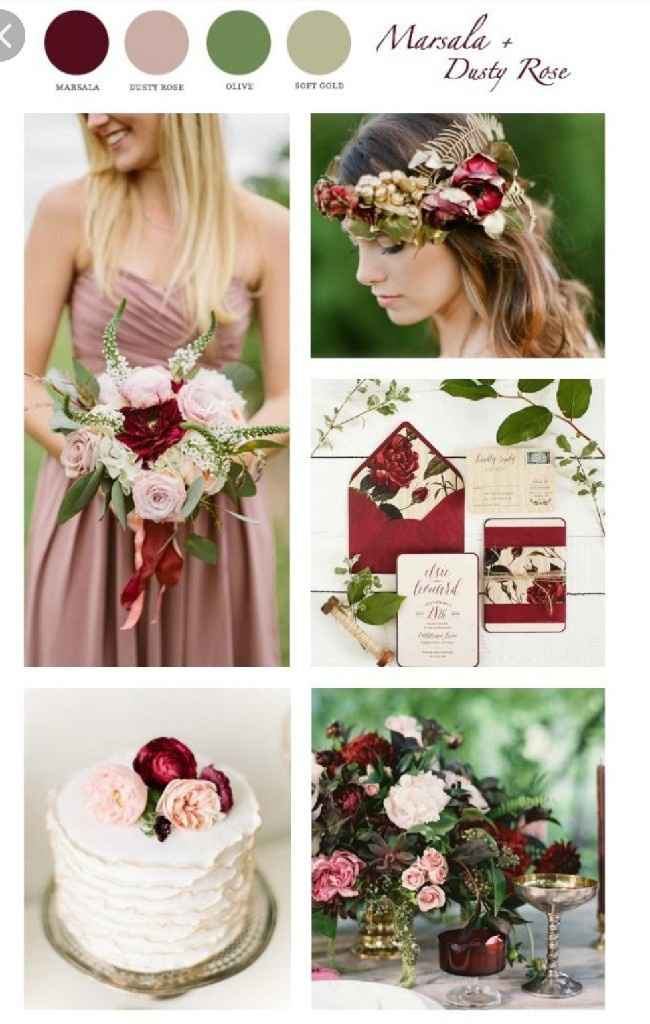 Fall wedding colors that go with burgundy - 1