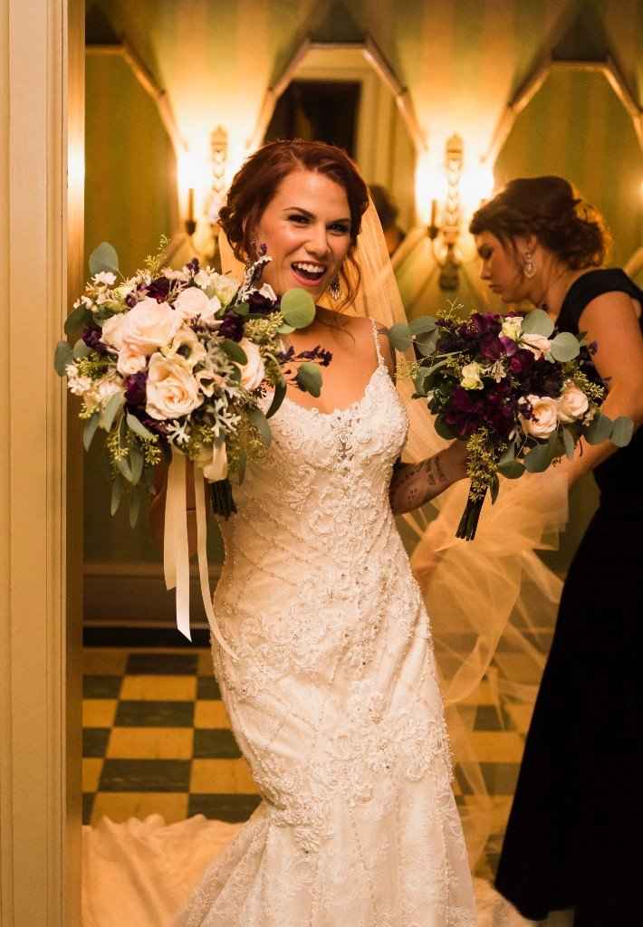 Me being weird with my MOH (twin sister) and my bouquets