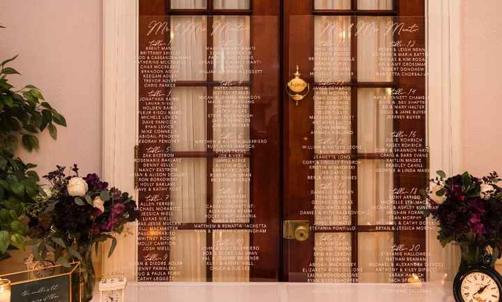 Our plexiglass seating chart - we got soooo many compliments on this and I truly just loved everythi