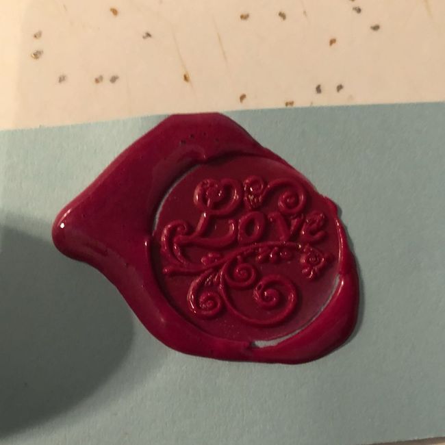 Wax seals on Save the Dates 3