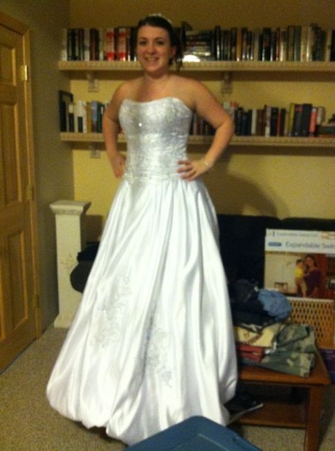 Getting train taken off of dress...