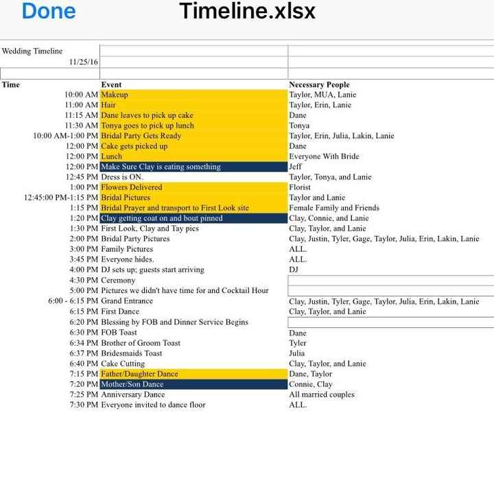 Day of schedule!