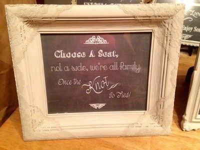 Signs at the wedding