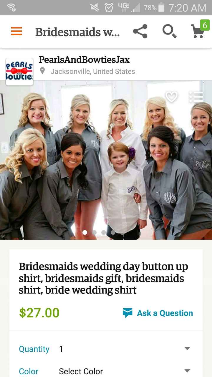Bridesmaids Gift Question.. (getting ready shirt sizes?)