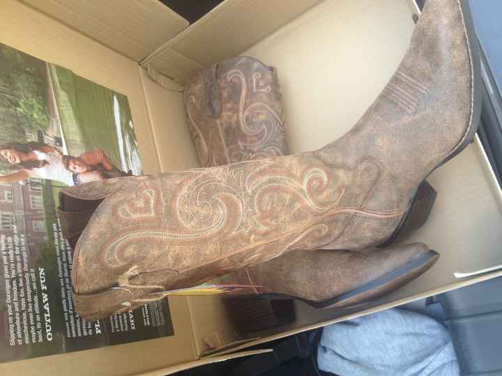 I'm wearing workboots with my wedding dress, no joke