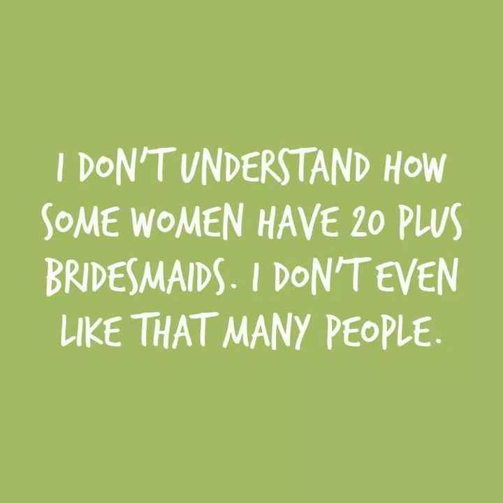 No offense to those with large bridal parties.........