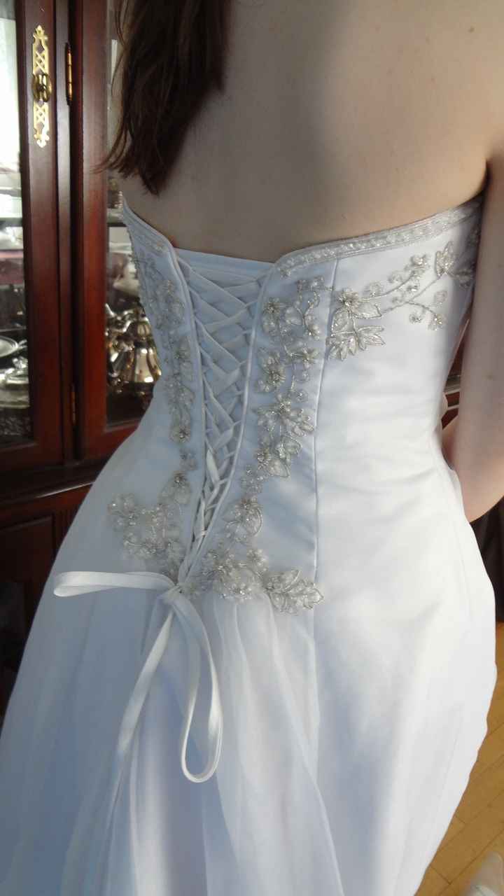 Lace up back of dress