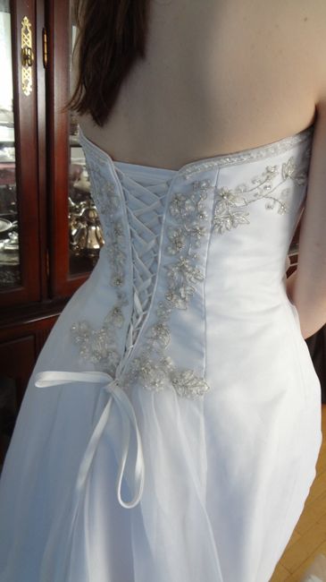 Lace up back of dress