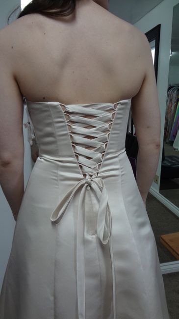 Lace up back of dress