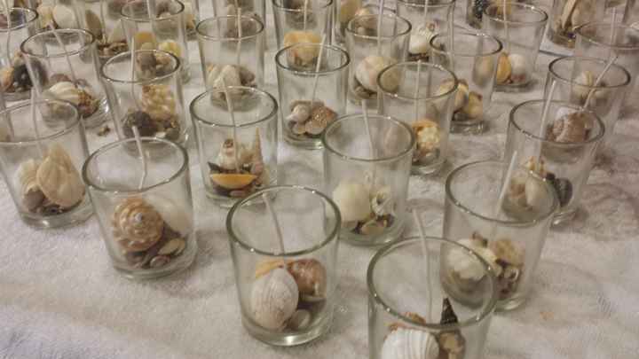 Beach Candle Wedding Favors are done!