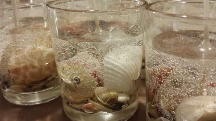 Beach Candle Wedding Favors are done!