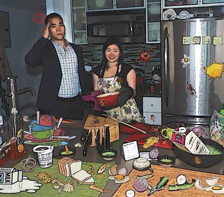 "I made dinner!  So you're doing the dishes, right?"