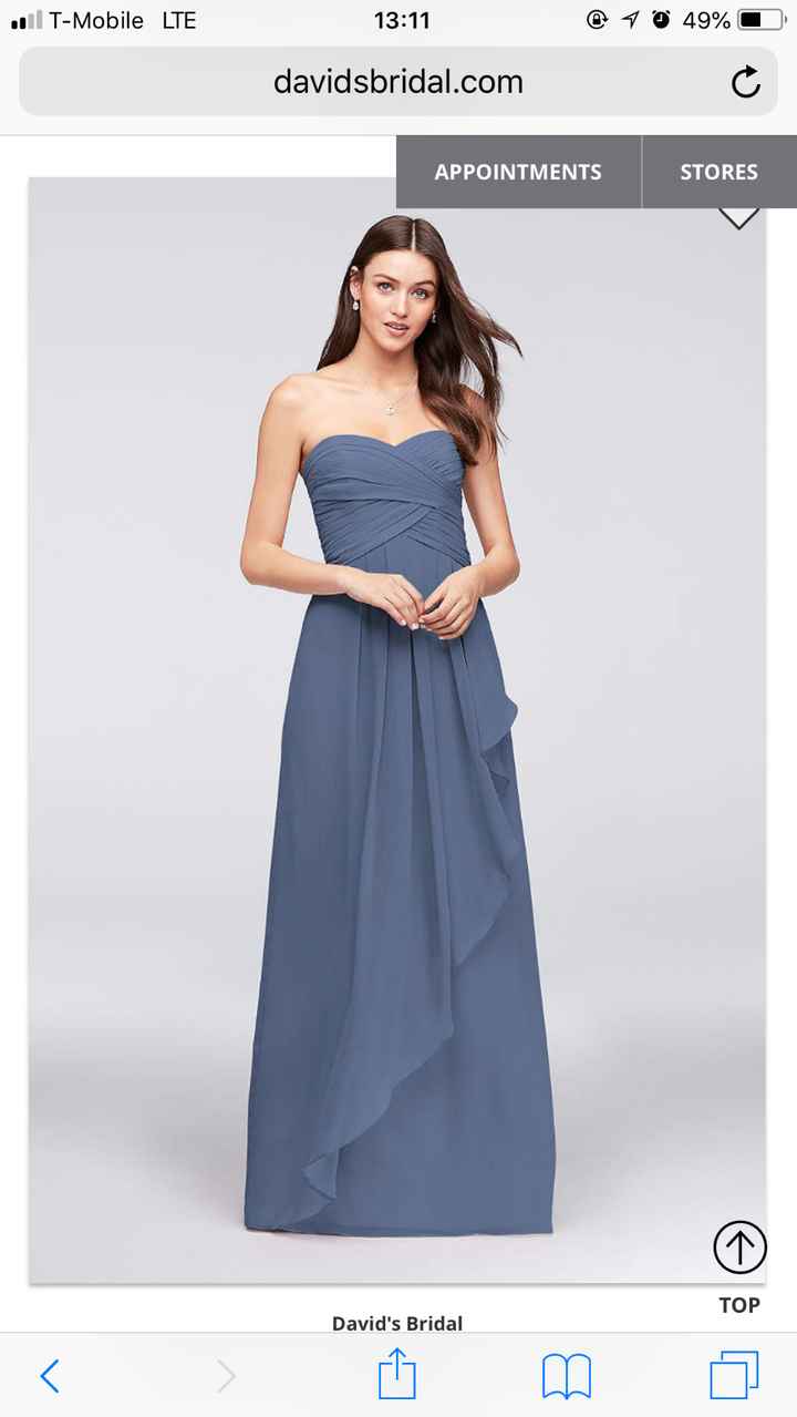 Strapless crinkle Chiffon Dress from Davids Bridal 