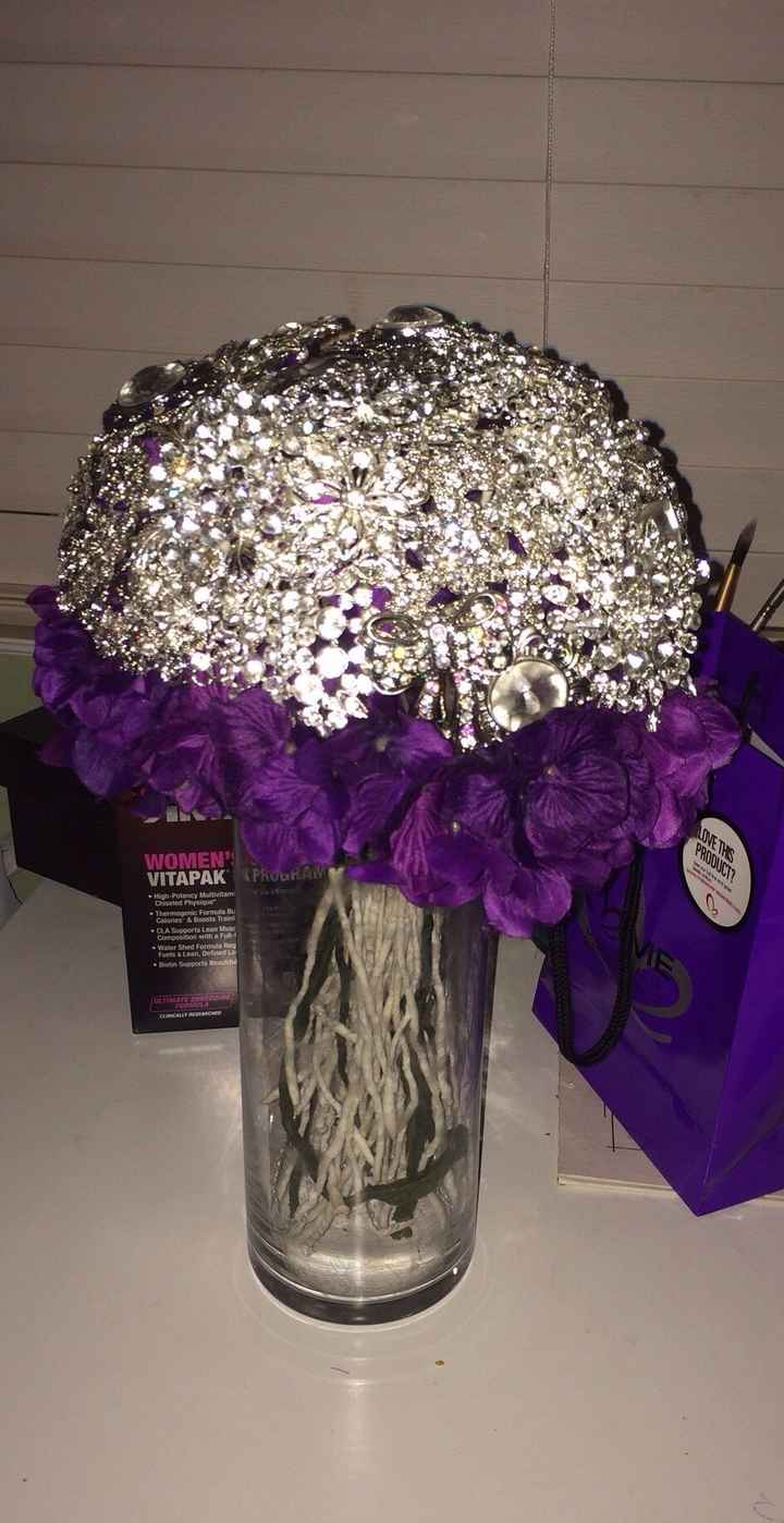 To everyone who helped with my brooch bouquet yesterday. I redid it.  Before and After Pic!