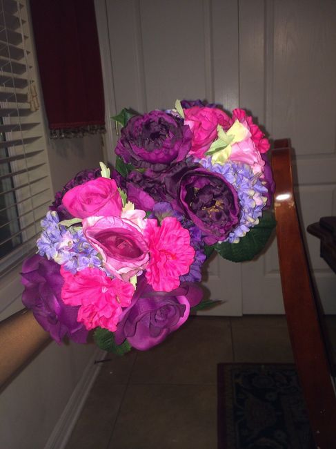 My DIY silk bouquets. Bling handles.