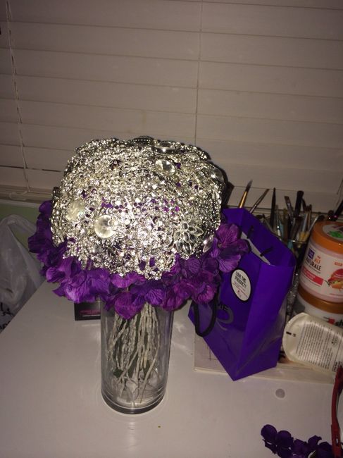Brooch Bouquet with silk flowers