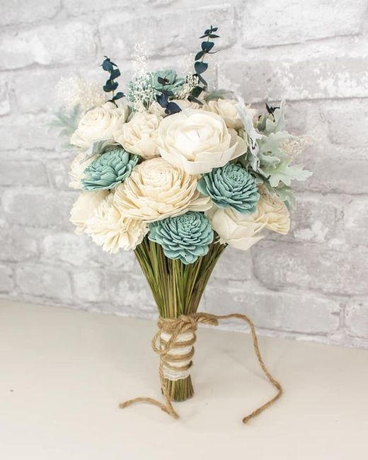 Anyone else using fake flowers on their bouquets? 3