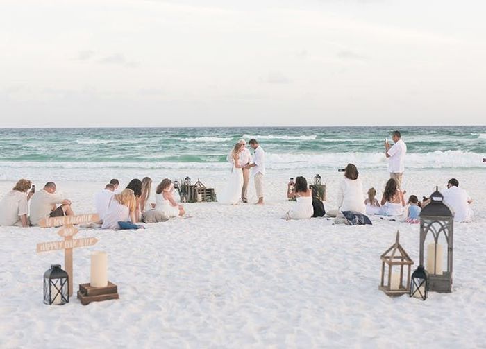 Blanket seating for beach wedding - 1