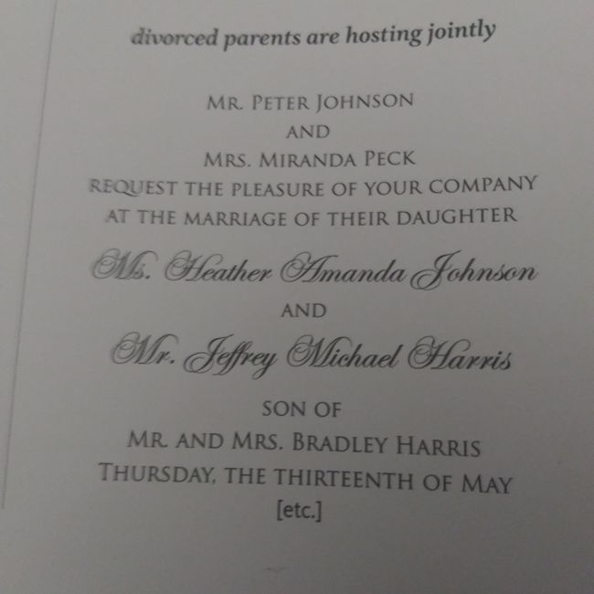 Wedding Invitation Wording - Lots of parents! 1