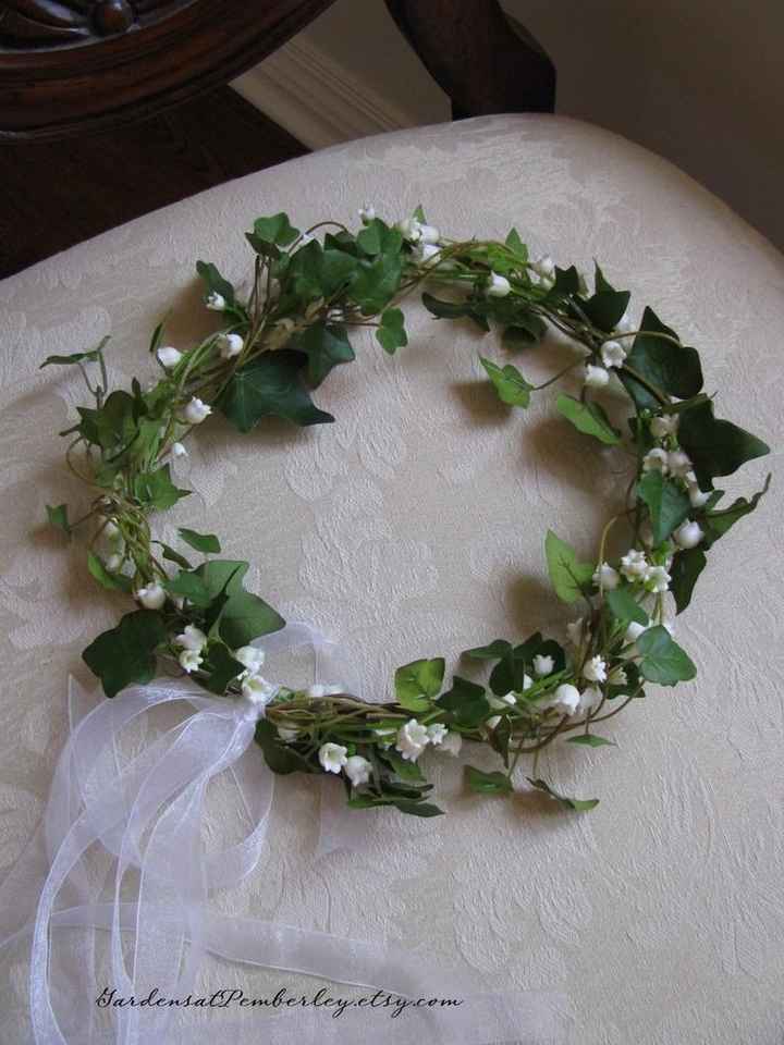 My crown of ivy. Not sure if I'll wear this for the ceremony as well as the reception.