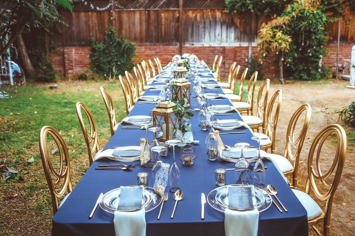 Celestial engagement party decor and table setting