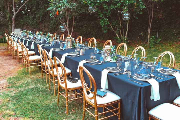 Engagement party table set up