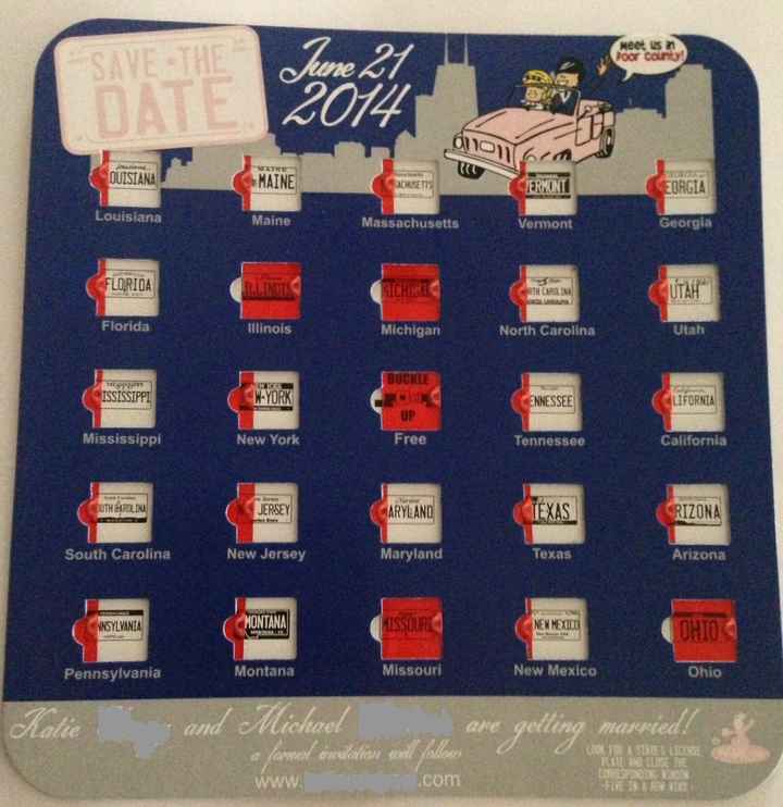 Travel Bingo Save the Dates