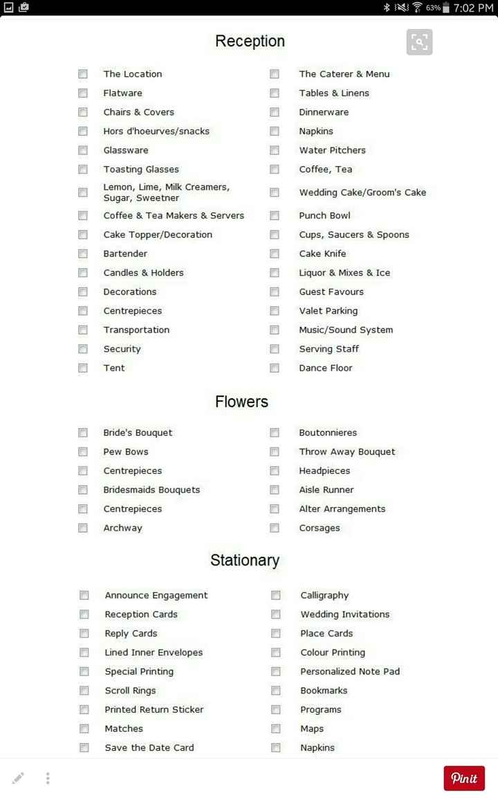 Checklists! Struggle of an OCD bride