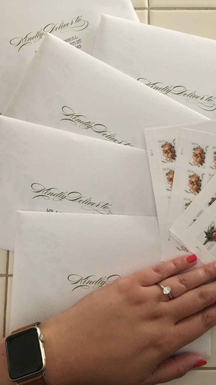 The printed address labeling they did on the envelopes.