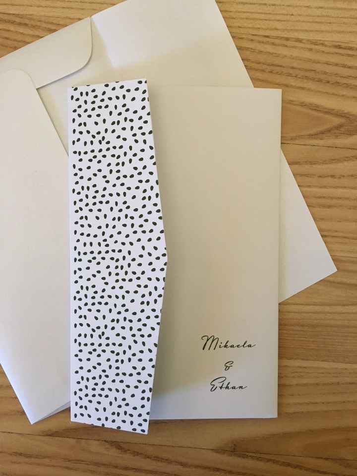The outside of our invitation booklet