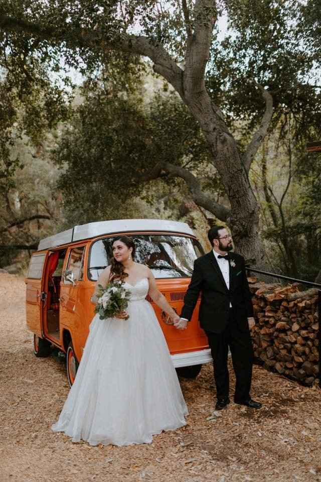 Loved our venue's old VW bus. Fun for photos!