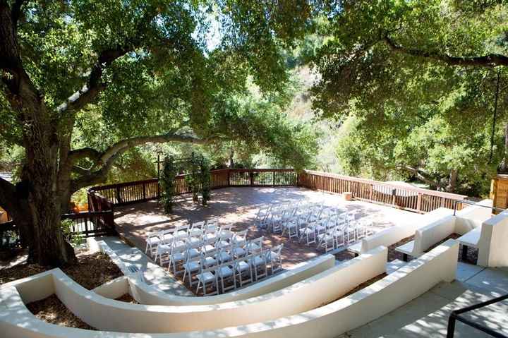The beautiful terrace where we will exchange vows under those gorgeous oak trees!