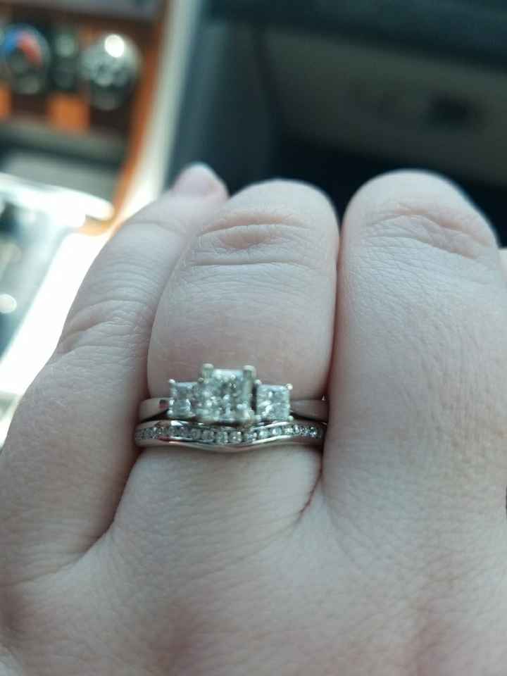 Three stone E-ring? Let's see your wedding band!