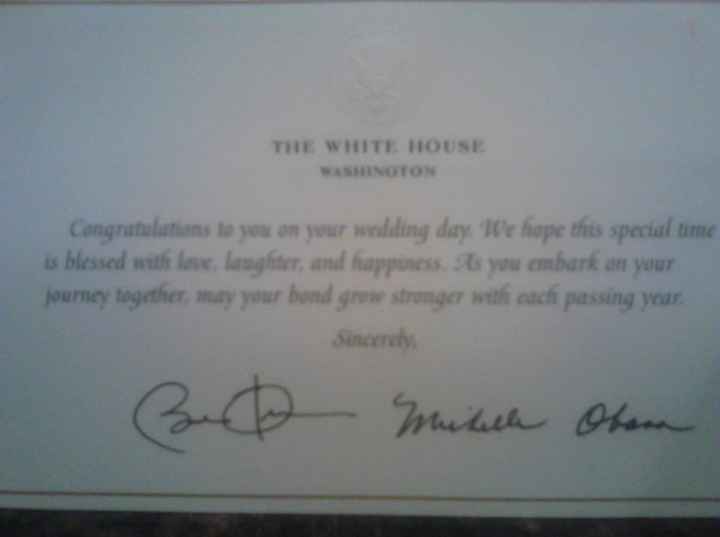 First Wedding Card and it was from The WHITE HOUSE