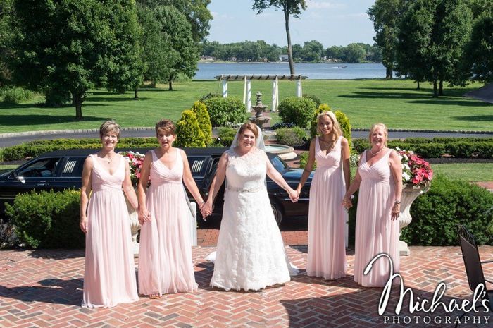 love this photo with my girls, ceremony site in background