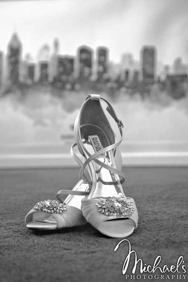 my shoes with our guest book in the background