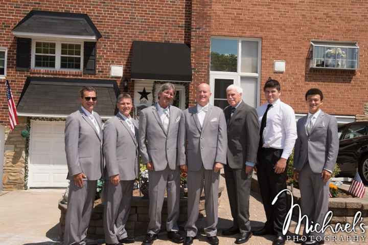 H with his groomsmen, father and nephew