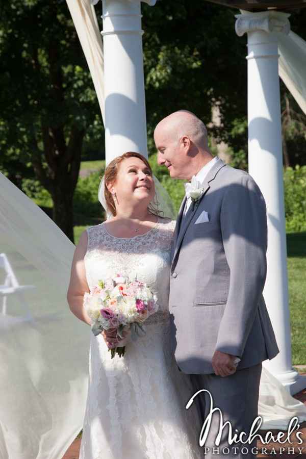 before the ceremony, under the pergola