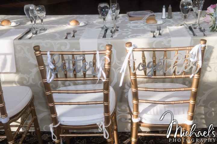 I really wanted "better together" chair signs. I found them on clearance at David's Bridal and paint