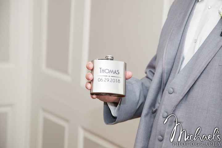 The guys all had custom flasks, and H used his during our introduction (his was filled with water)