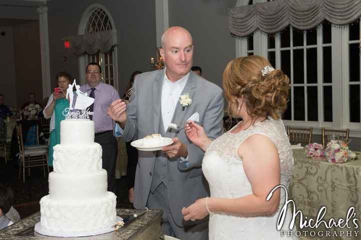 Cake cutting. That was the only bite of cake that we got.