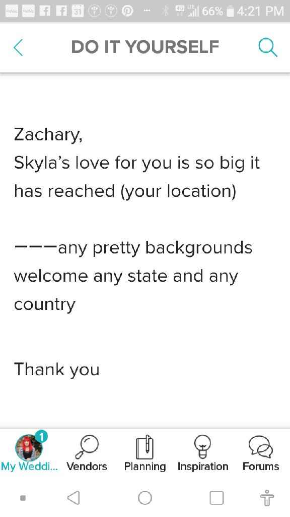 Help- searching for bride that wants notes for her fiancee - 1