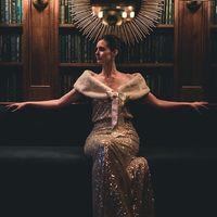 gold dress