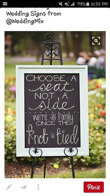 Ceremony seating sign