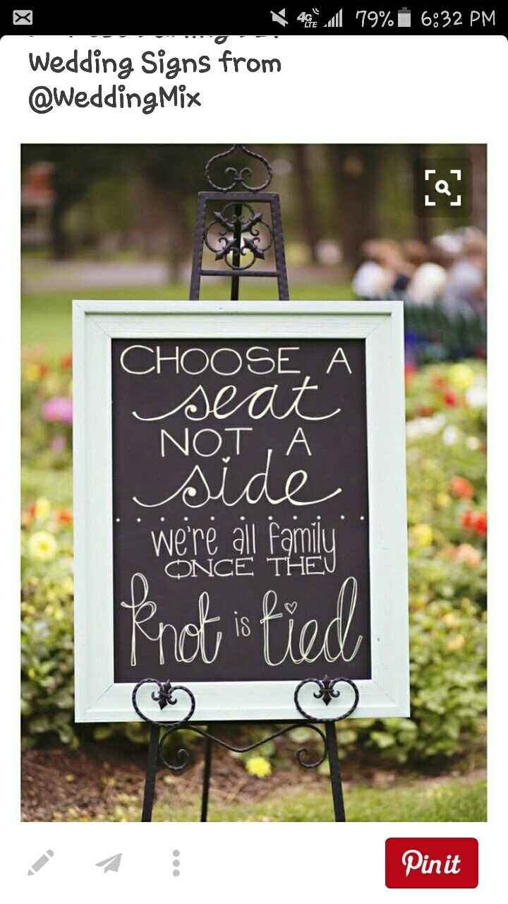 Ceremony seating sign