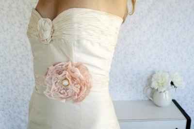 Blinged belt with Dress or sash with Flower.