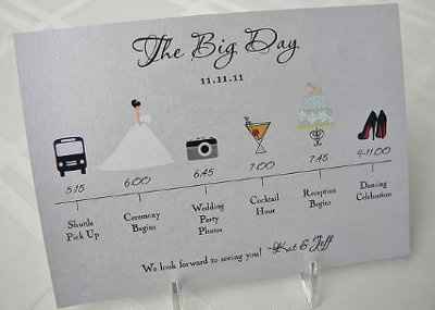 Anybody doing Day of wedding TIMELINES for out of town guest bags?