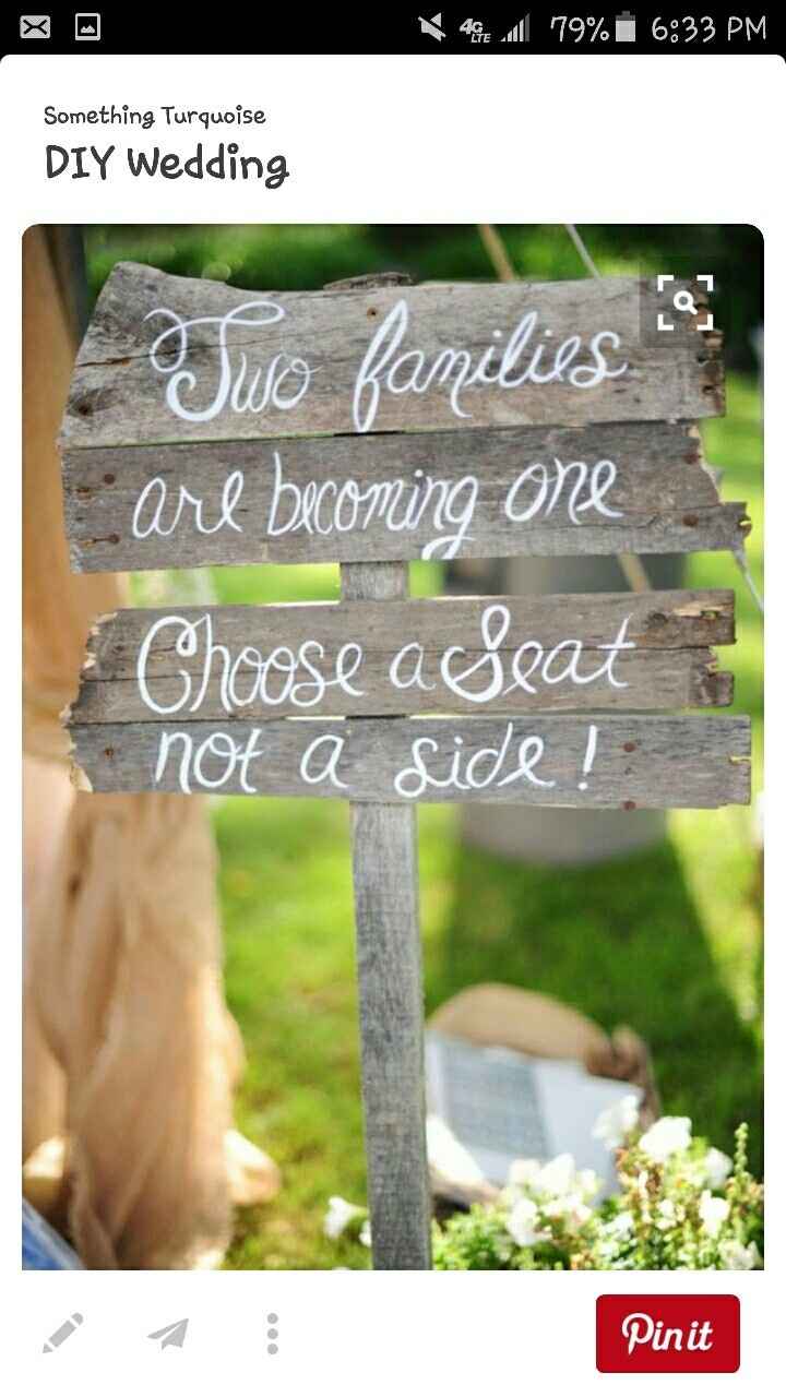 Ceremony seating sign